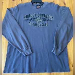 Harley Davidson Light Grey Long Sleeve Shirt Mens L